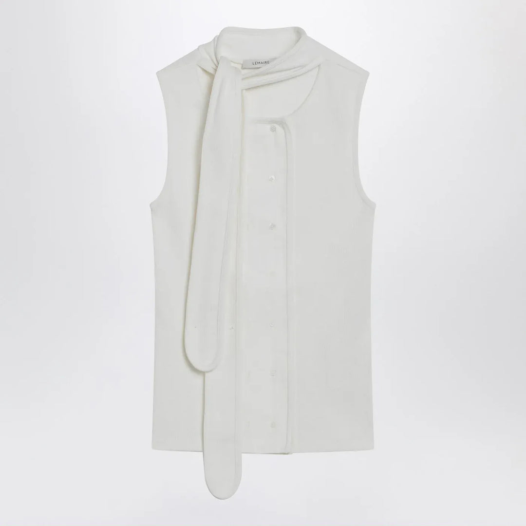 LEMAIRE - Milk-colored asymmetrical tank top with scarf Brand Shirts &amp; Tops XS