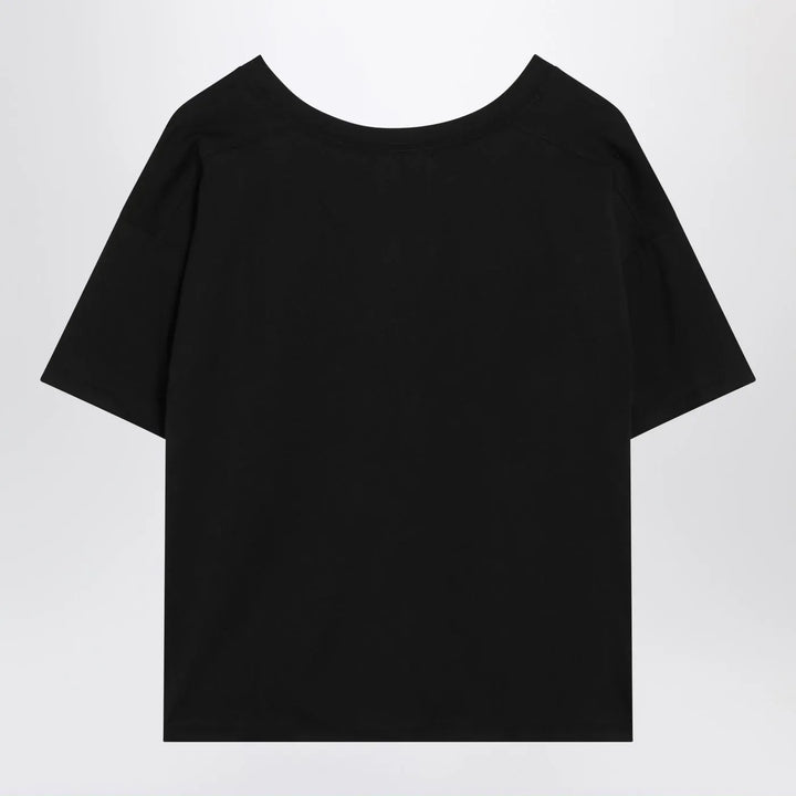 LouLou De Saison - Black cotton V-neck T-shirt Brand Shirts &amp; Tops