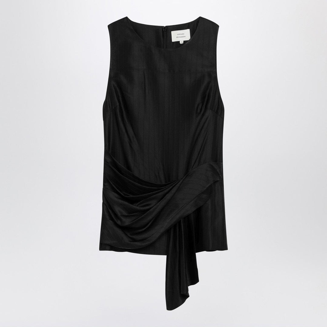 Shirts & Tops LouLou De Saison - Black draped Fonda top Brand