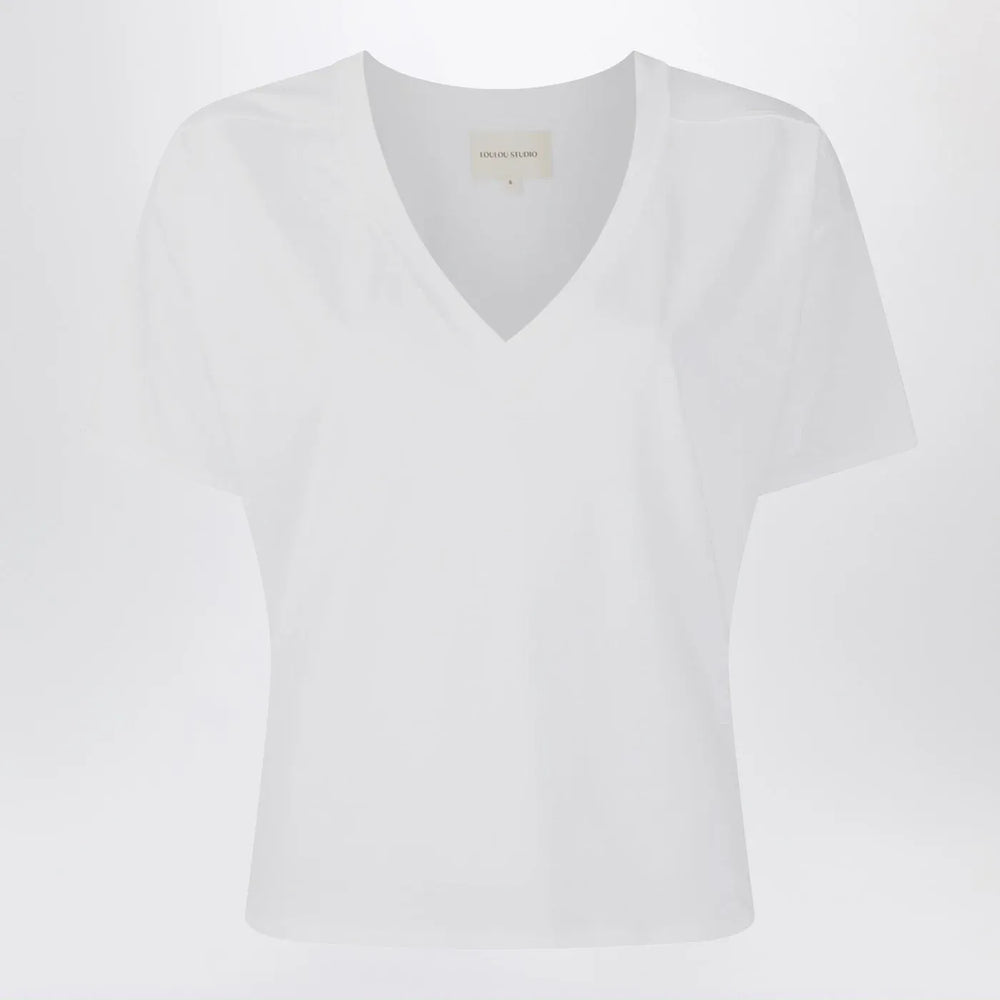 LouLou De Saison - White cotton V-neck T-shirt Brand Shirts & Tops S