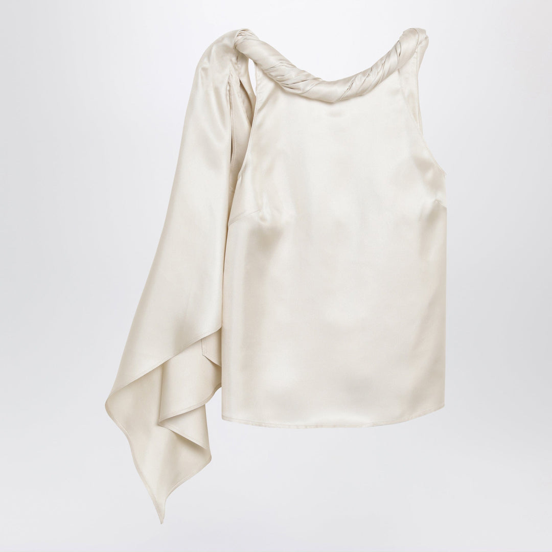 Shirts & Tops LouLou De Saison - Wilma silk twill top with a twisted collar and scarf detail Brand