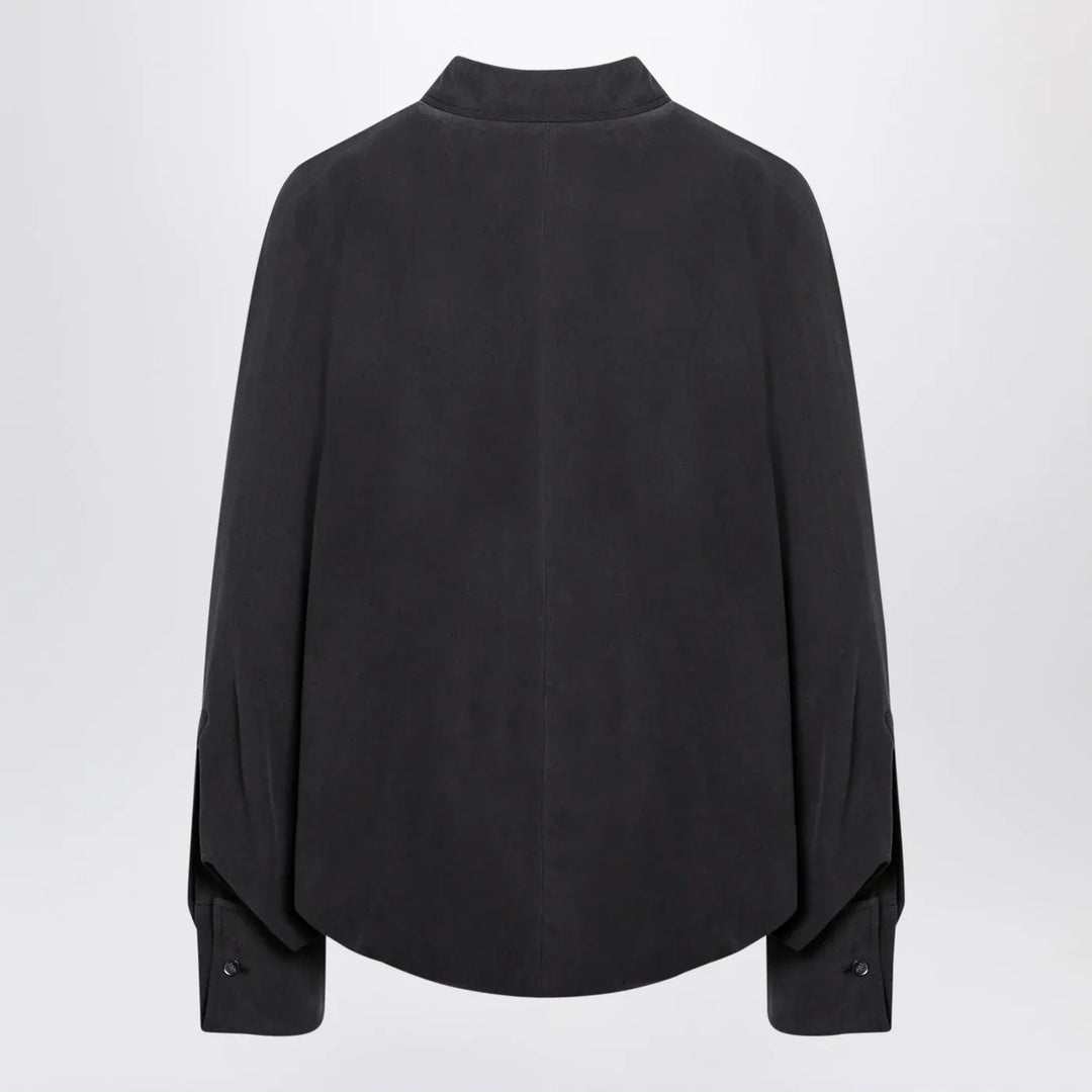 Max Mara - Anthracite grey silk body shirt Brand Shirts &amp; Tops 38  IT