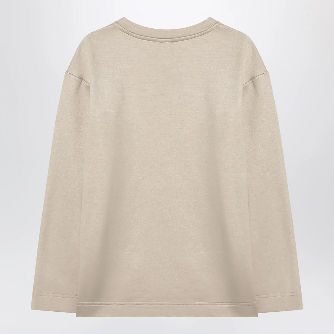 Max Mara - Beige sweatshirt in silk blend Brand Shirts &amp; Tops