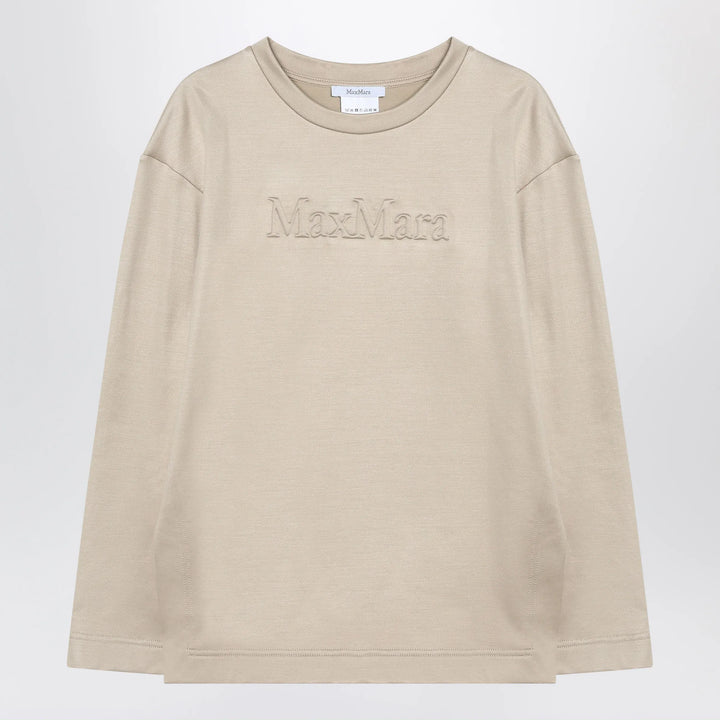 Max Mara - Beige sweatshirt in silk blend Brand Shirts &amp; Tops