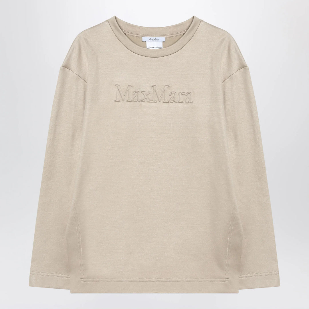 Max Mara - Beige sweatshirt in silk blend Brand Shirts &amp; Tops
