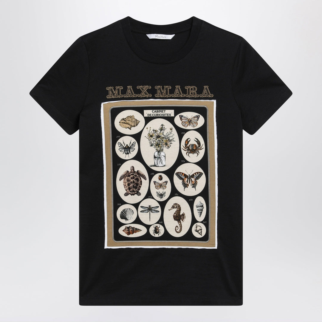 Shirts & Tops Max Mara - Black cotton jersey T-shirt with front print Brand