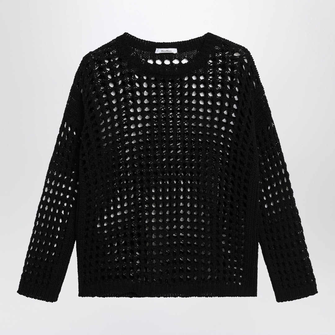Shirts & Tops Max Mara - Cotton mesh long-sleeve sweater in Black Brand