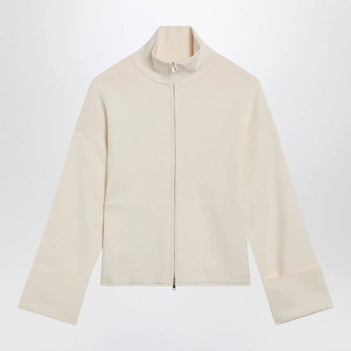 Max Mara - Ivory viscose-blend zip-up sweatshirt Brand Shirts &amp; Tops S