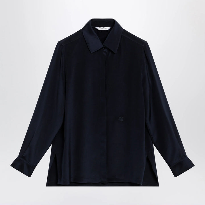 Max Mara - Navy blue silk shirt Brand Shirts &amp; Tops 42  IT