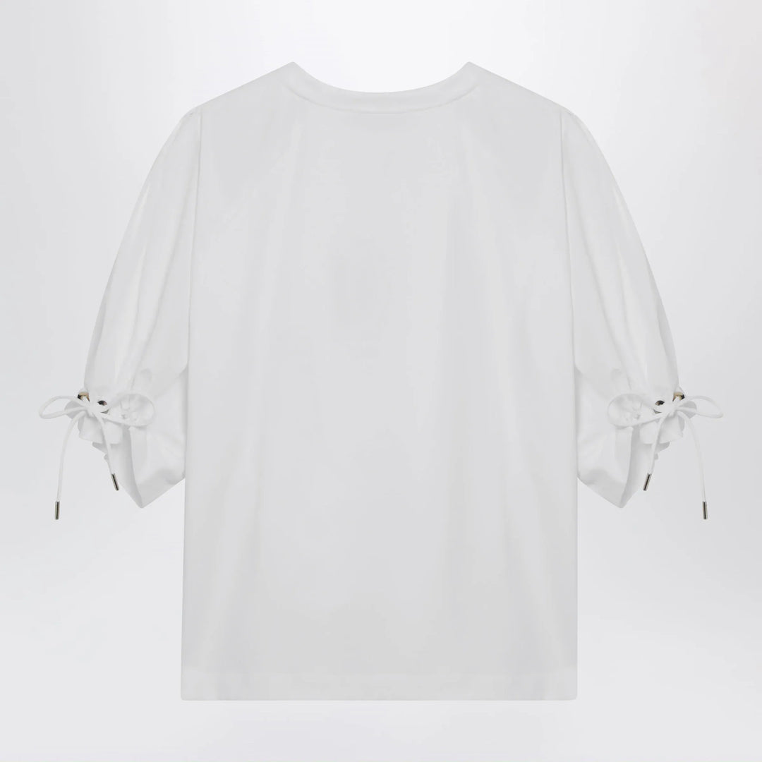 Max Mara - Optical white cotton-blend jersey top Brand Shirts &amp; Tops