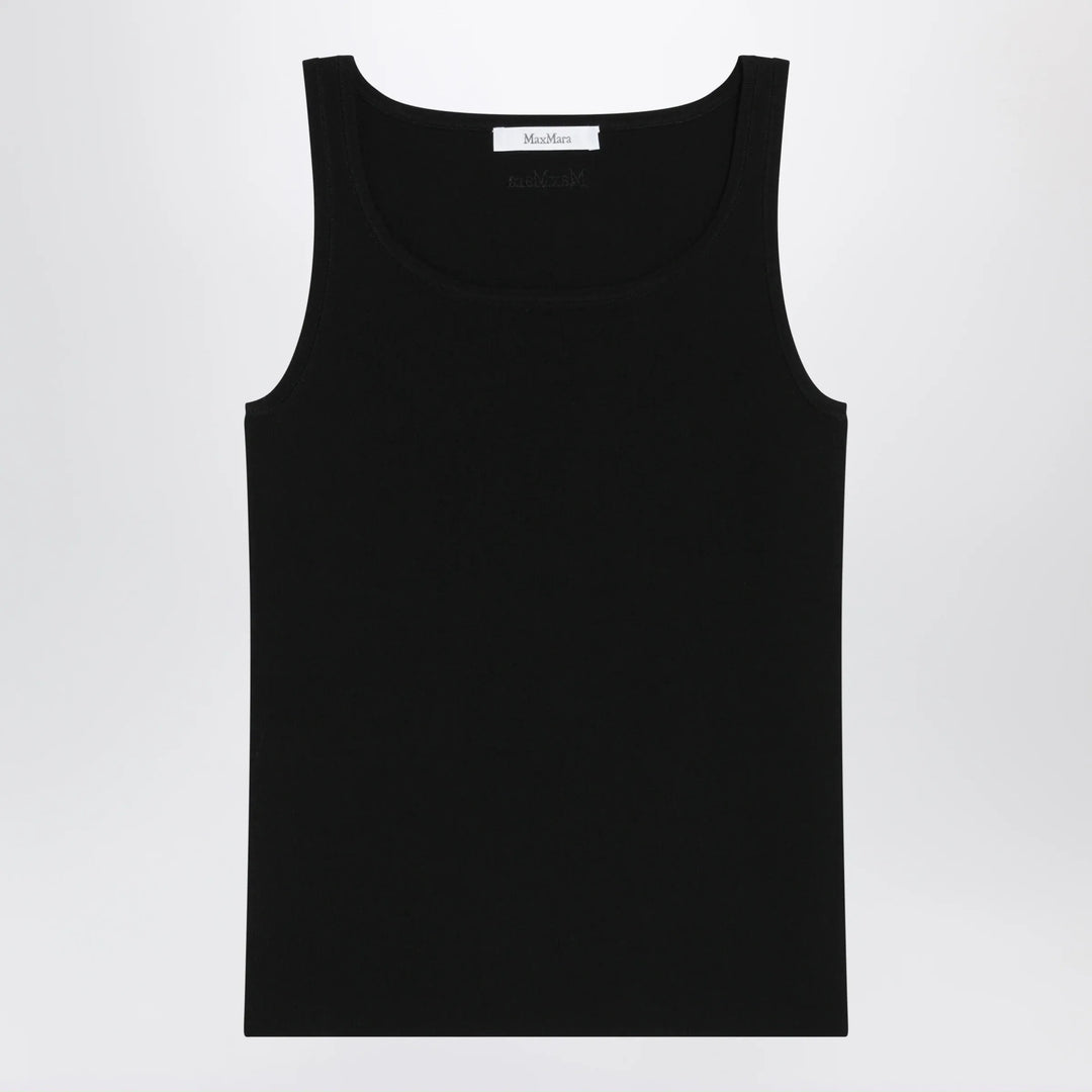Max Mara - Sleeveless viscose crêpe knit top in black Brand Shirts &amp; Tops S
