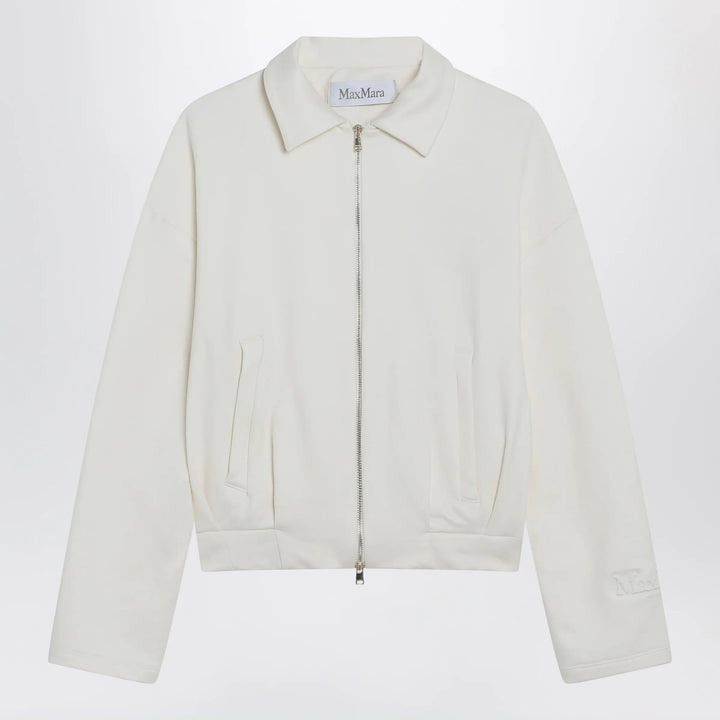 Max Mara - White cropped sweatshirt in silk blend Brand Shirts &amp; Tops M