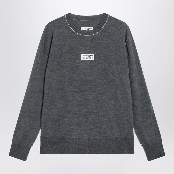 MM6 Maison Margiela - Grey wool sweater with Numeric logo Brand Shirts &amp; Tops M
