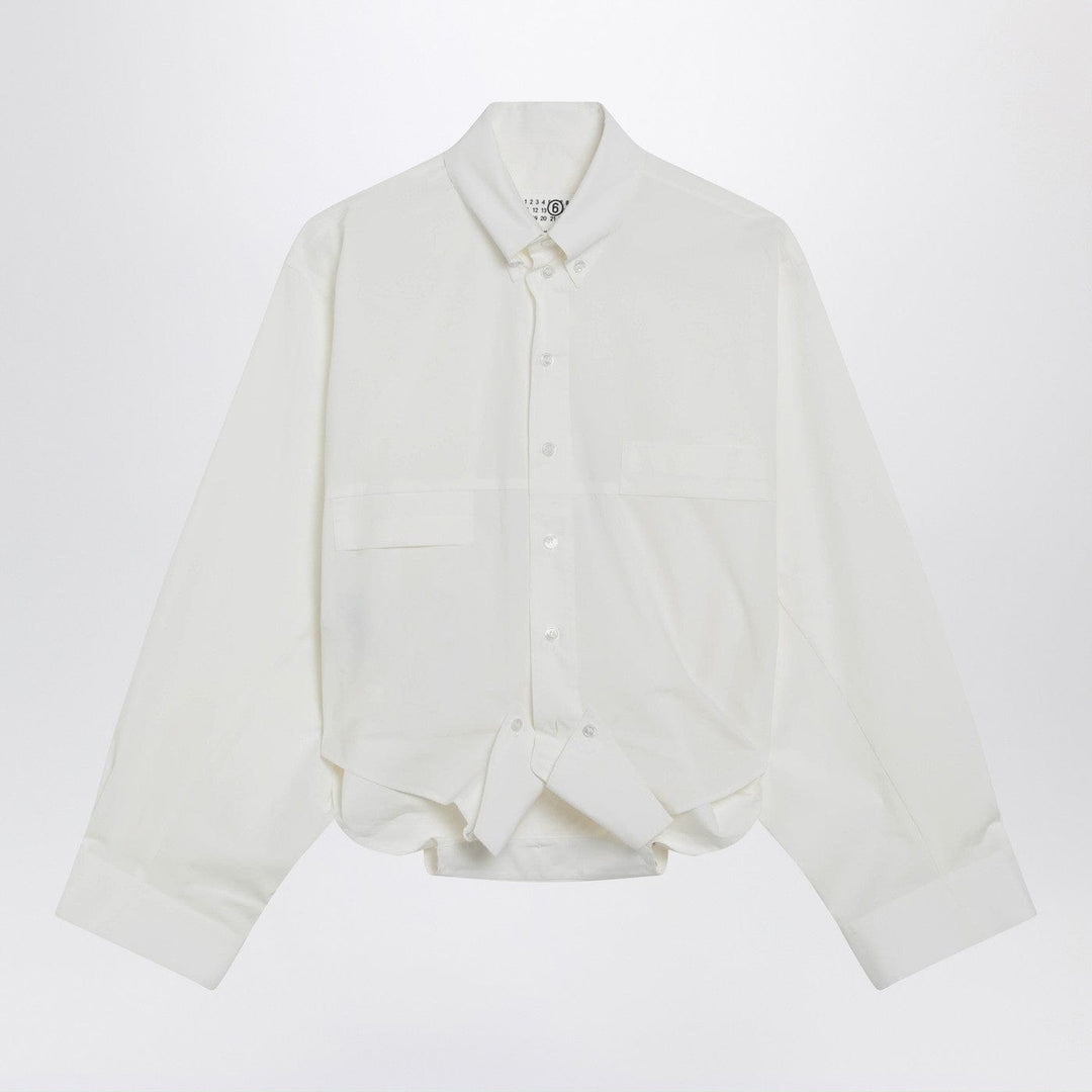 Shirts &amp; Tops MM6 Maison Margiela - White cotton shirt with mirrored effect Brand