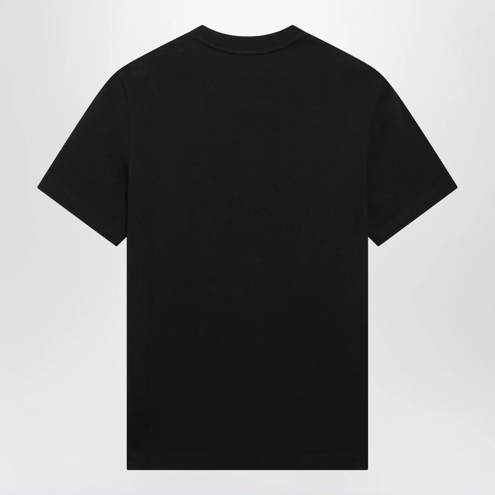 Moncler - Black Cotton Jersey T-Shirt with Logo Patch Brand Shirts &amp; Tops