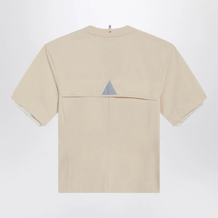 Moncler Grenoble - White cotton-blend T-shirt with logo patch Brand Shirts &amp; Tops