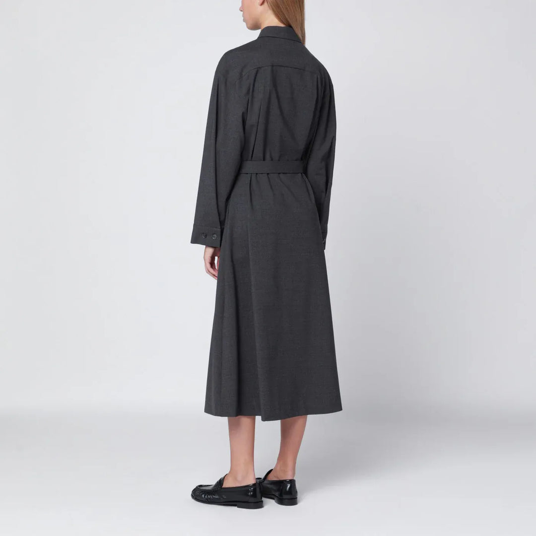 P.A.R.O.S.H. - Anthracite grey belted shirt dress Brand Shirts &amp; Tops