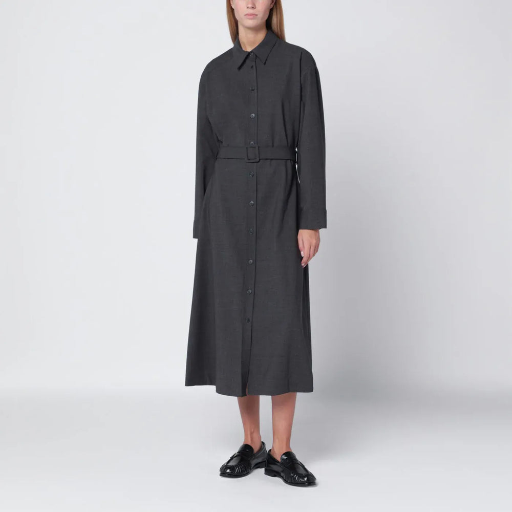 P.A.R.O.S.H. - Anthracite grey belted shirt dress Brand Shirts & Tops M