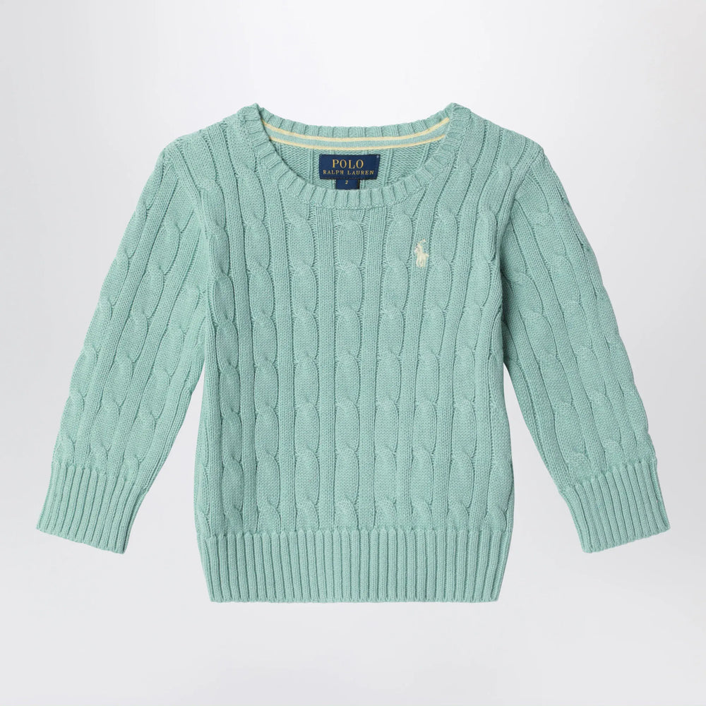 Polo Ralph Lauren - Celadon green cable knit cotton jumper Brand Shirts & Tops S
