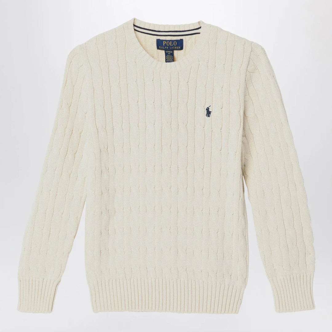 Polo Ralph Lauren - Cream cable-knit crewneck sweater Brand Shirts &amp; Tops 2