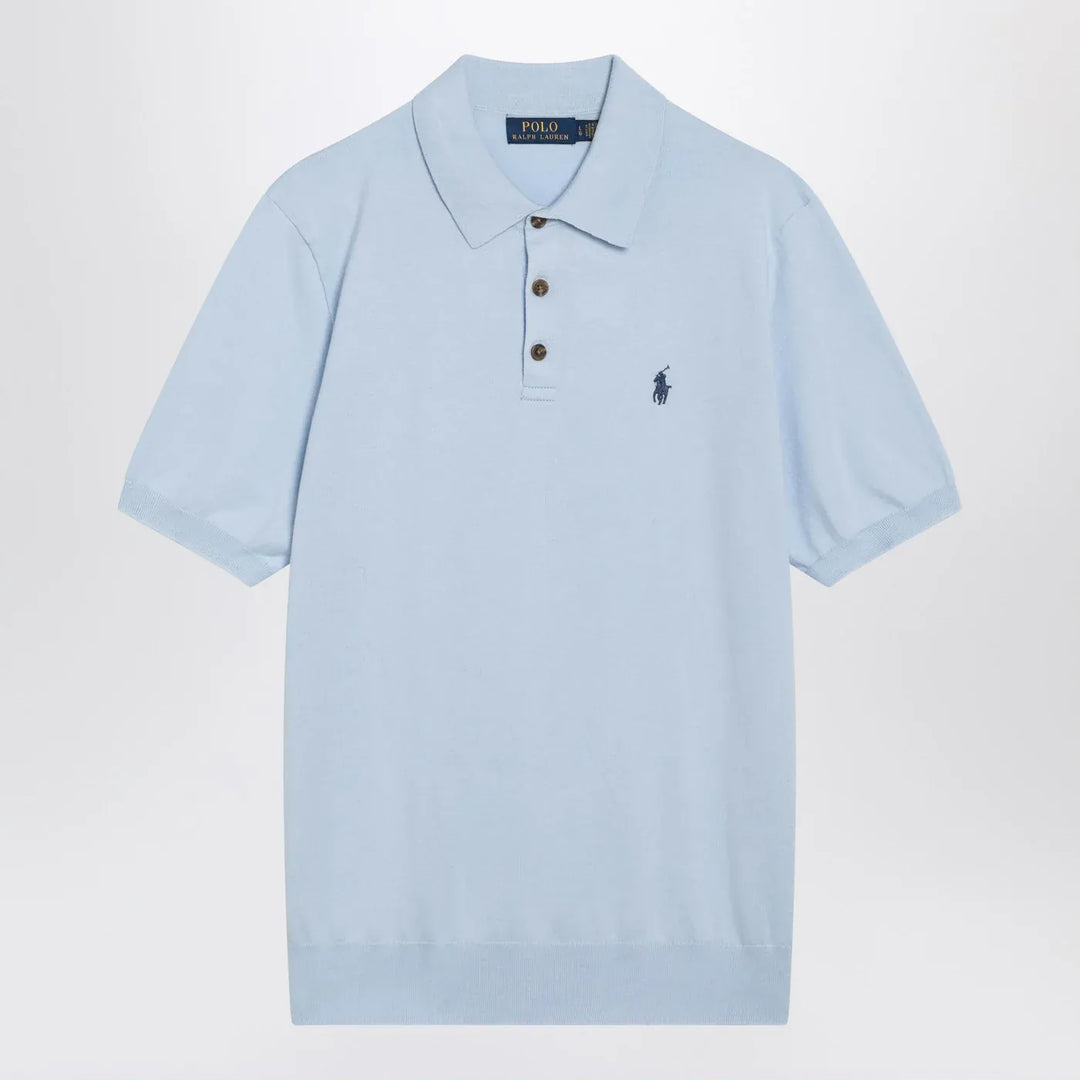 Polo Ralph Lauren - Light blue cotton knit polo shirt Brand Shirts &amp; Tops S