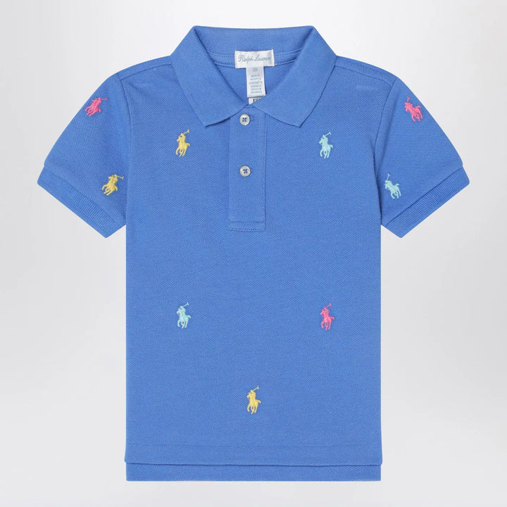 Polo Ralph Lauren - Light blue polo shirt with colourful logo embroidery Brand Shirts &amp; Tops 6