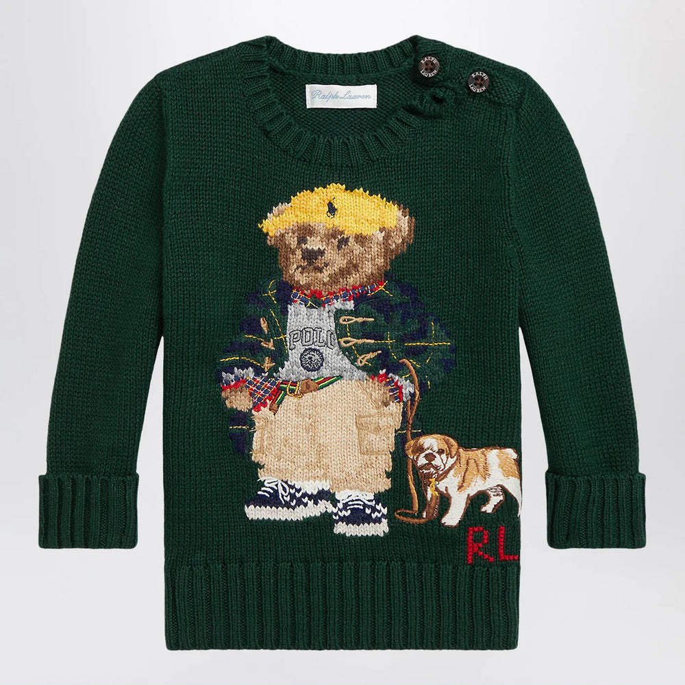 Polo Ralph Lauren - Moss green cotton Polo Bear sweater Brand Shirts & Tops 6