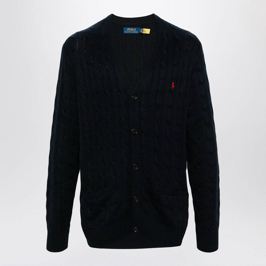 Shirts &amp; Tops XL Polo Ralph Lauren - Navy blue cable-knit cotton cardigan Brand