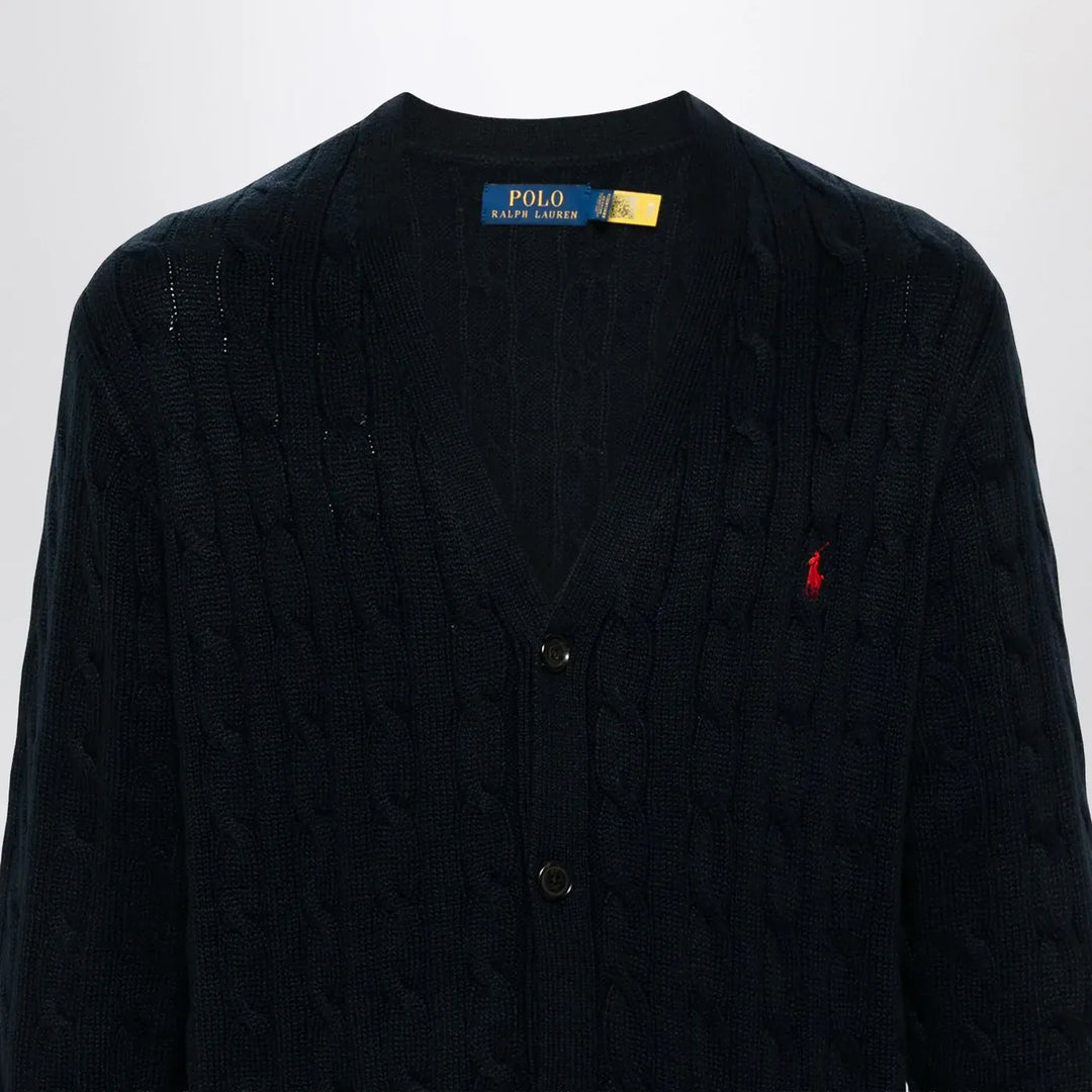 Polo Ralph Lauren - Navy blue cable-knit cotton cardigan Brand Shirts &amp; Tops XL