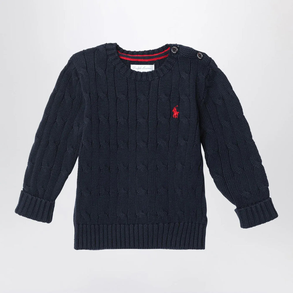 Polo Ralph Lauren - Navy blue cotton cable-knit sweater Brand Shirts & Tops 18