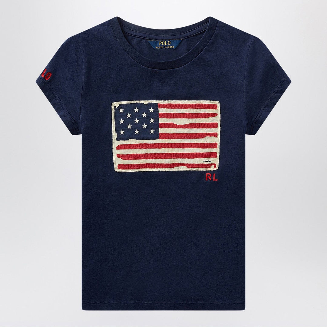 Shirts &amp; Tops Polo Ralph Lauren - Navy blue jersey T-shirt with flag Brand