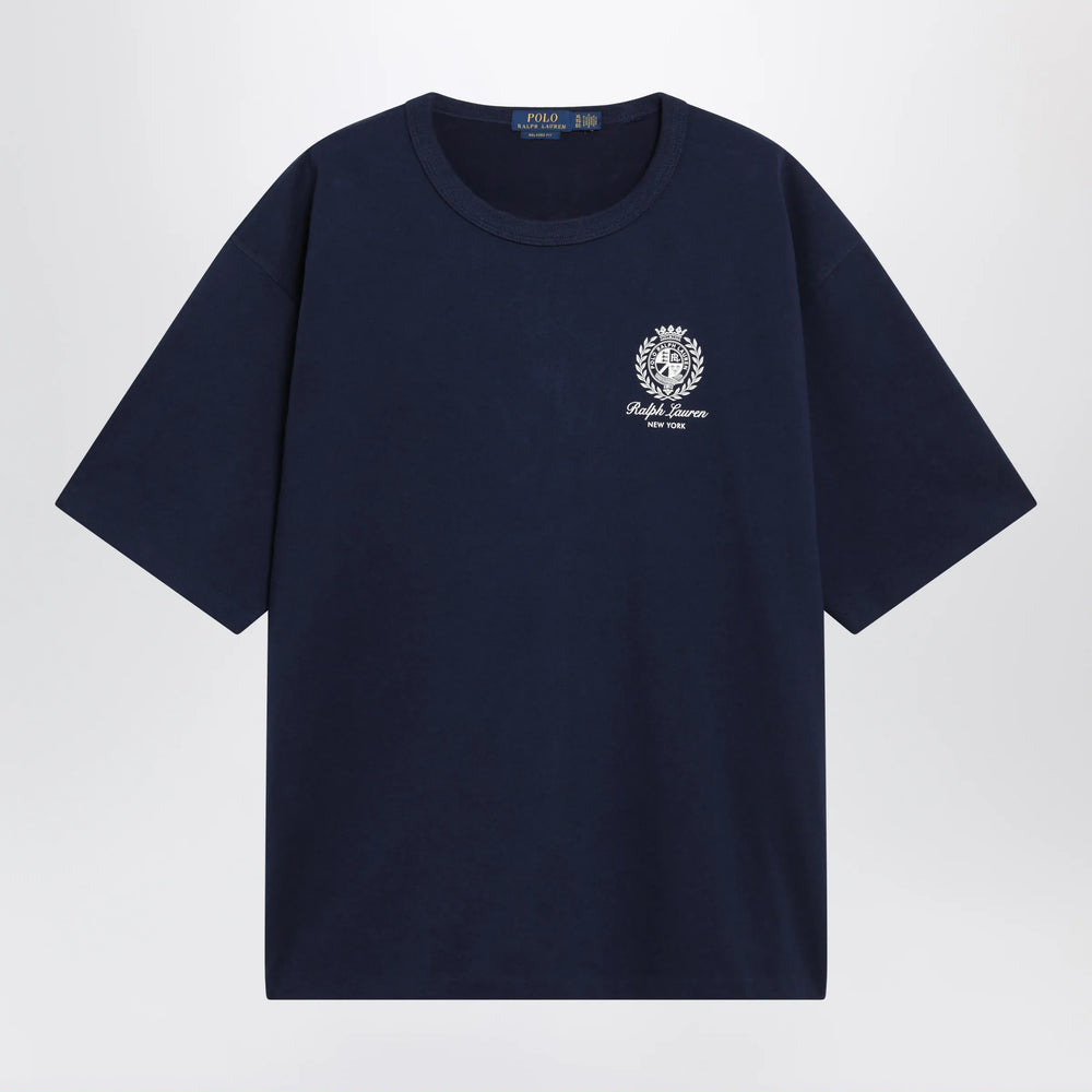 Polo Ralph Lauren - Navy Blue Relaxed-Fit T-Shirt With Logo Prints Brand Shirts & Tops S