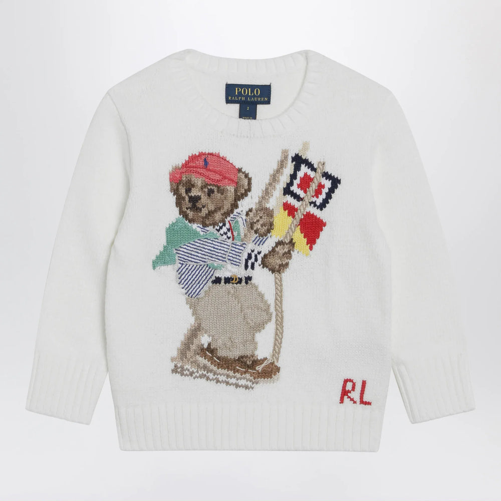 Polo Ralph Lauren - White cotton sweater with Polo Bear Brand Shirts & Tops 2