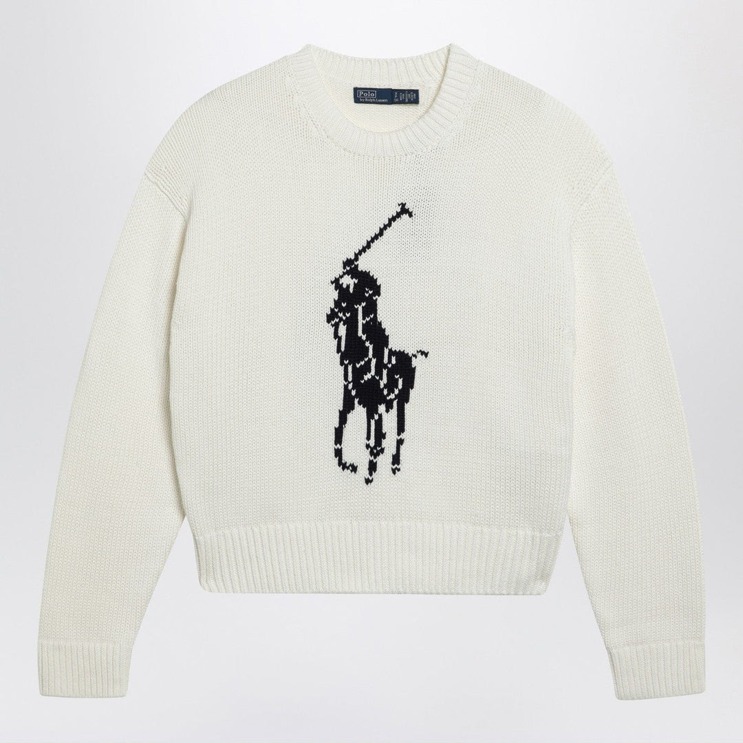 Shirts &amp; Tops Polo Ralph Lauren - White sweater with logo intarsia Brand