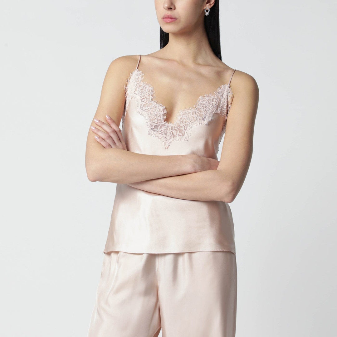 Shirts & Tops Róhe - Light pink silk tank top with lace Brand