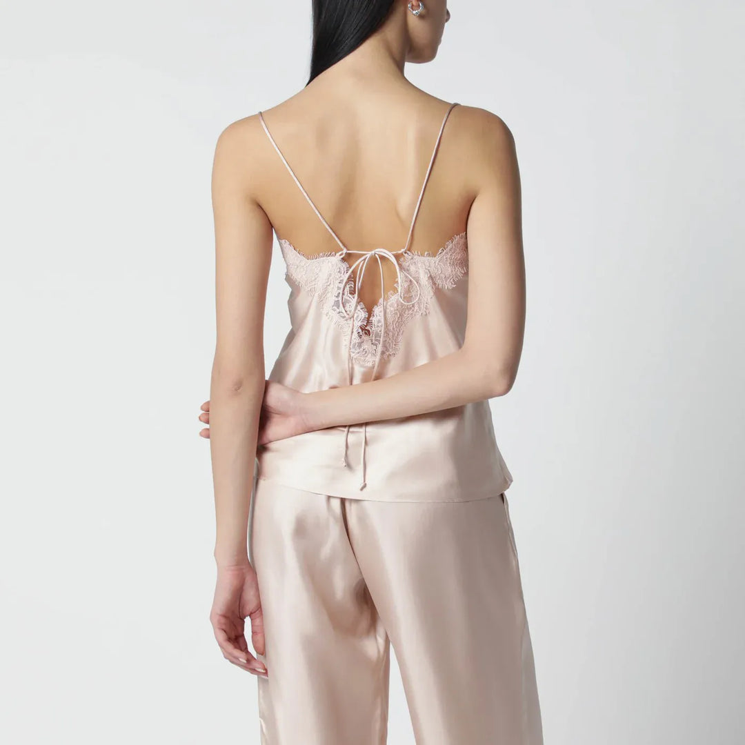 Róhe - Light pink silk tank top with lace Brand Shirts &amp; Tops