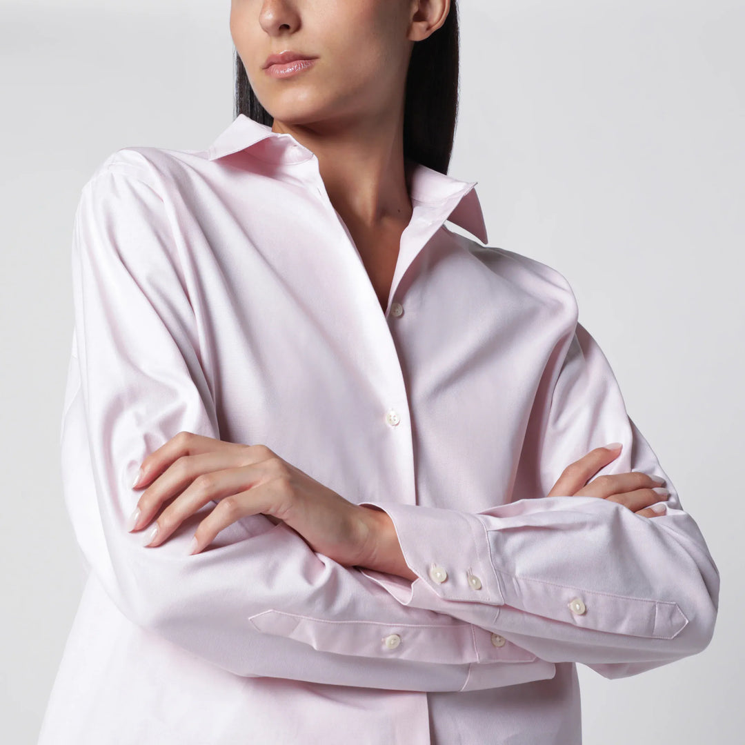 Róhe - Pink Cotton Button-Down Shirt Brand Shirts &amp; Tops