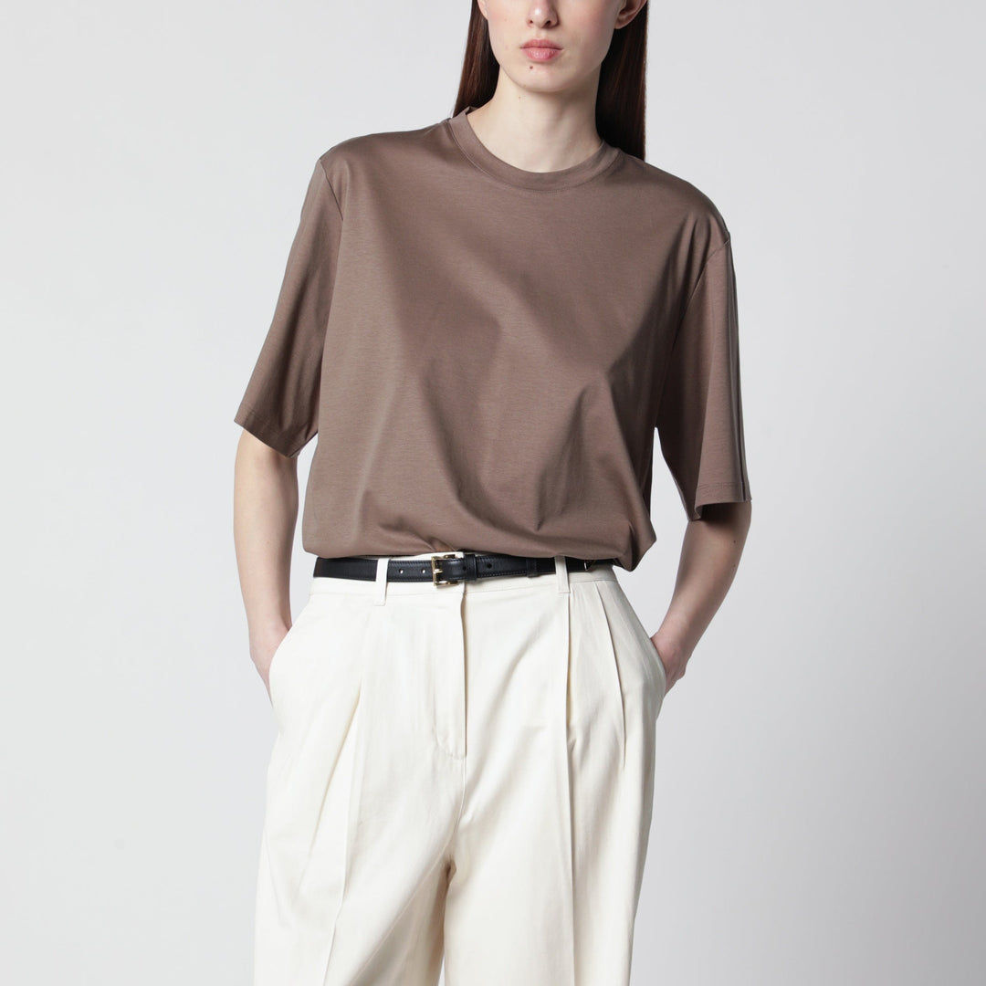 Shirts & Tops Róhe - Taupe cotton and silk blend T-shirt Brand