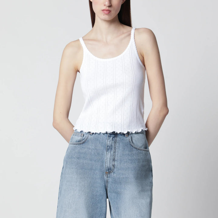 Róhe - White organic cotton tank top Brand Shirts &amp; Tops 34  FR