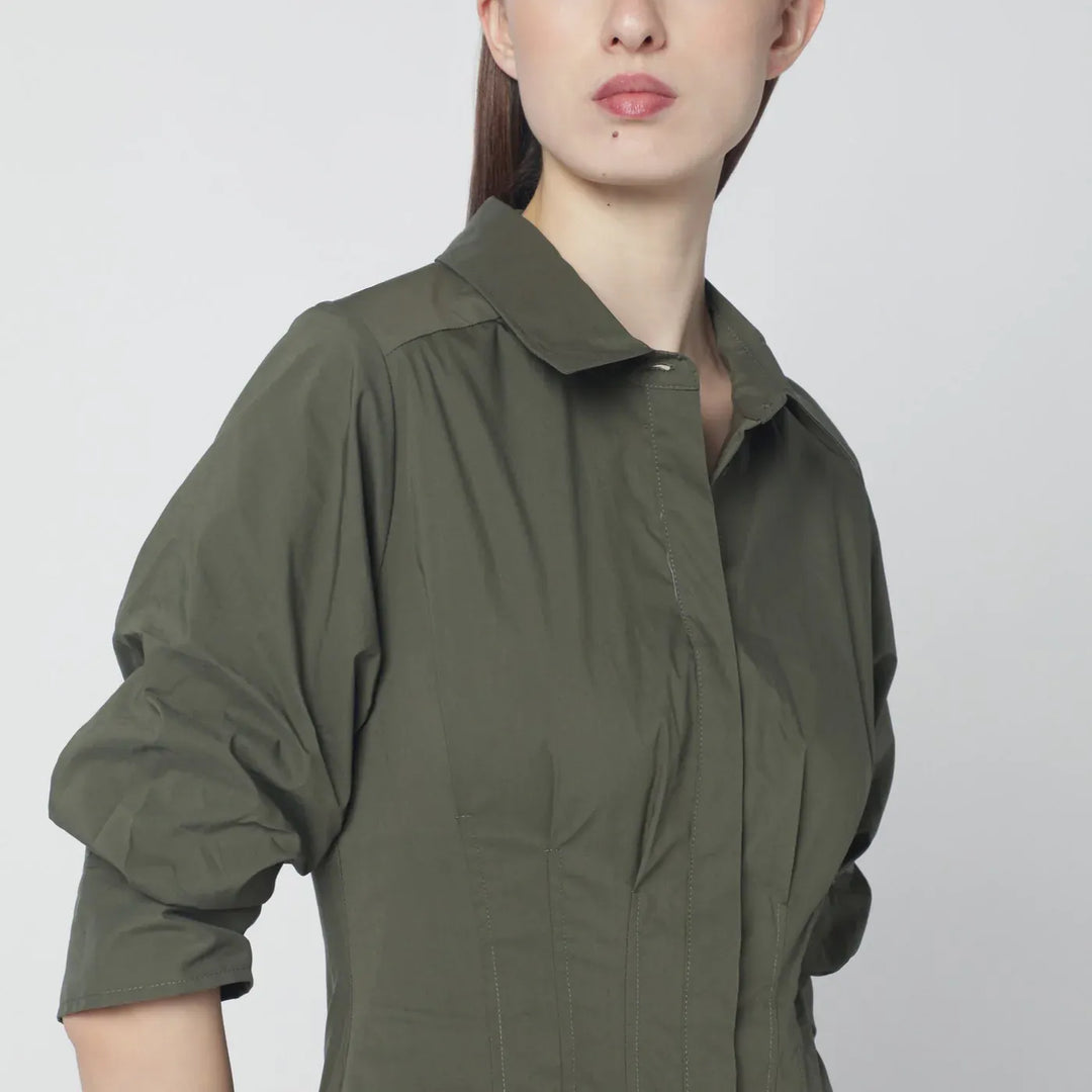 SIMKHAI - Military green midi shirt dress Brand Shirts &amp; Tops
