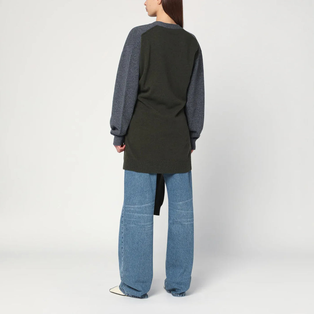 Stella McCartney - Grey/dark green cardigan with crossed sleeves Brand Shirts &amp; Tops