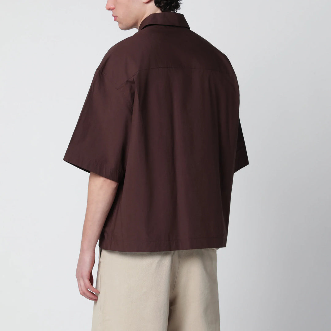 STUDIO NICHOLSON - Brown cotton poplin shirt Brand Shirts &amp; Tops