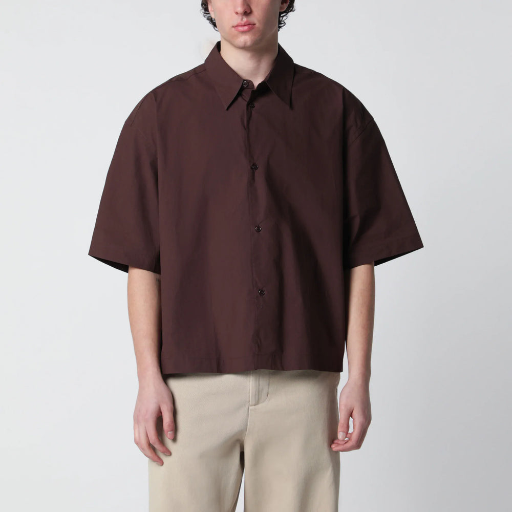 STUDIO NICHOLSON - Brown cotton poplin shirt Brand Shirts & Tops S