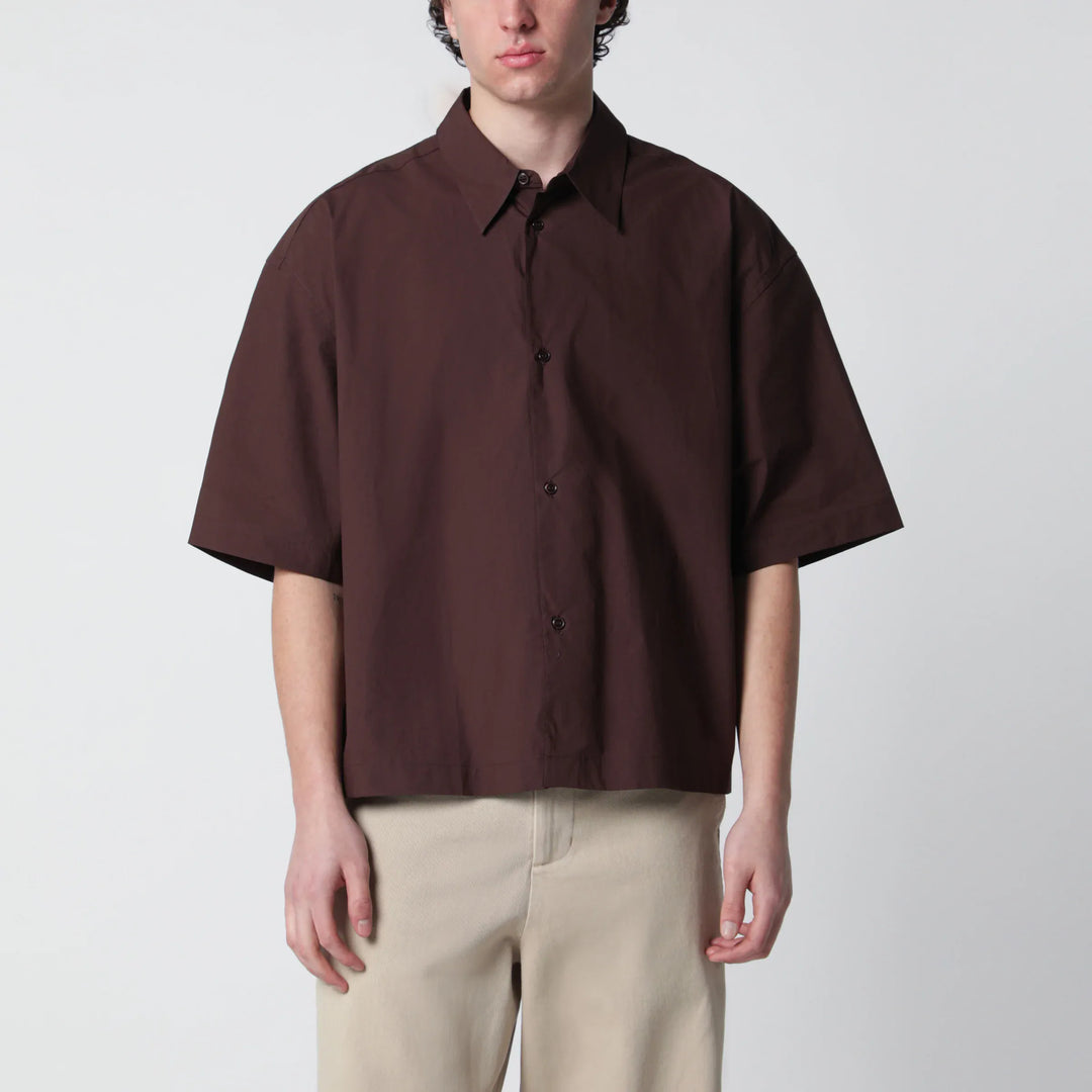 STUDIO NICHOLSON - Brown cotton poplin shirt Brand Shirts &amp; Tops S