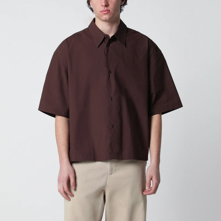 STUDIO NICHOLSON - Brown cotton poplin shirt Brand Shirts &amp; Tops S