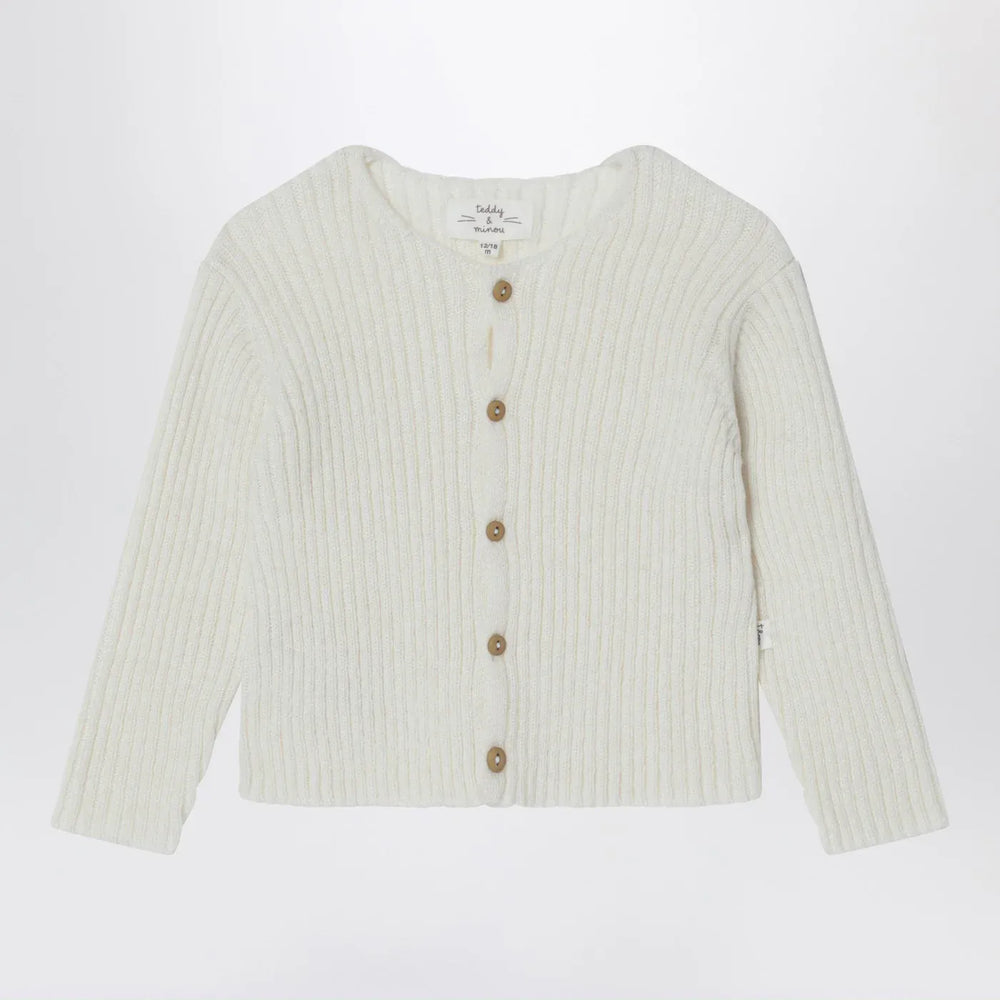 Teddy & Minou - Milk-white wool-blend cardigan Brand Shirts & Tops 12/18M