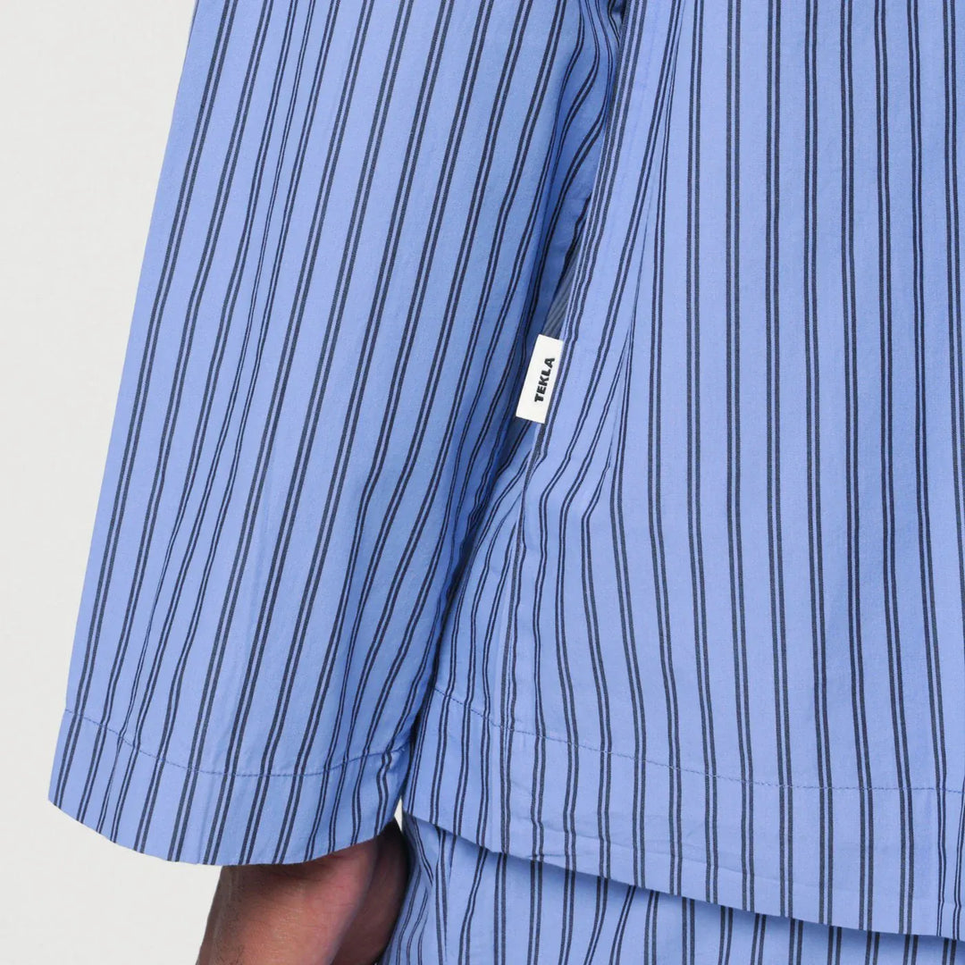 Tekla - Striped blue pyjama shirt Brand Shirts &amp; Tops