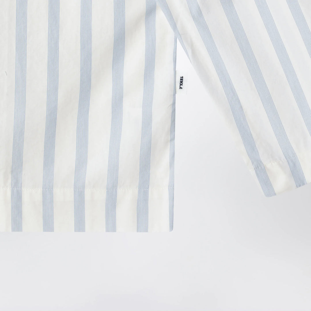 Tekla - White pajama shirt with light blue stripes Brand Shirts &amp; Tops