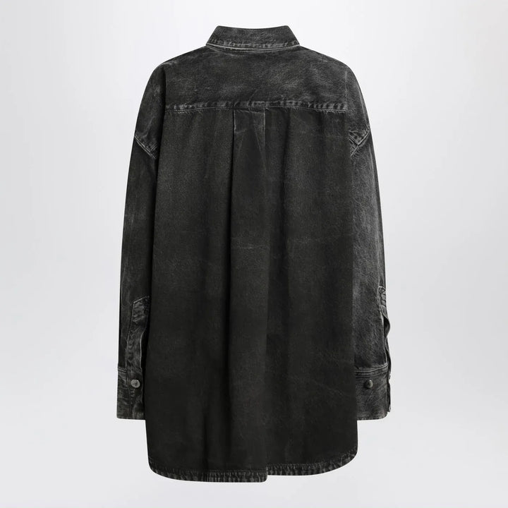The Attico - Black washed denim shirt Brand Shirts &amp; Tops 42  IT