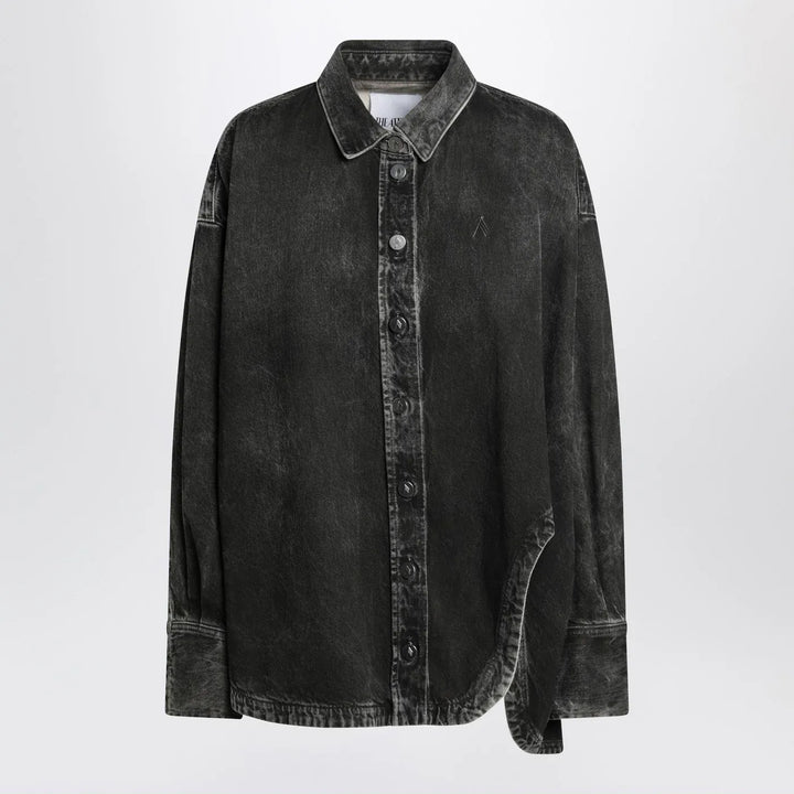 The Attico - Black washed denim shirt Brand Shirts &amp; Tops 42  IT